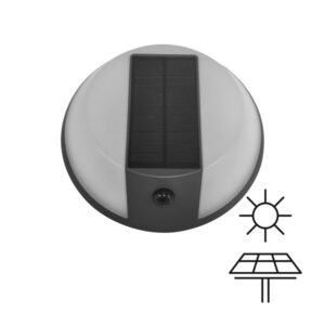ΑΠΛΙΚΑ ΣΤΡΟΓΓΥΛΗ ΜΕ ΗΛΙΑΚΟ PANEL ΜΑΥΡΟ 5W 500LM 4000Κ IP54 ARTE ILLUMINA 145-20827