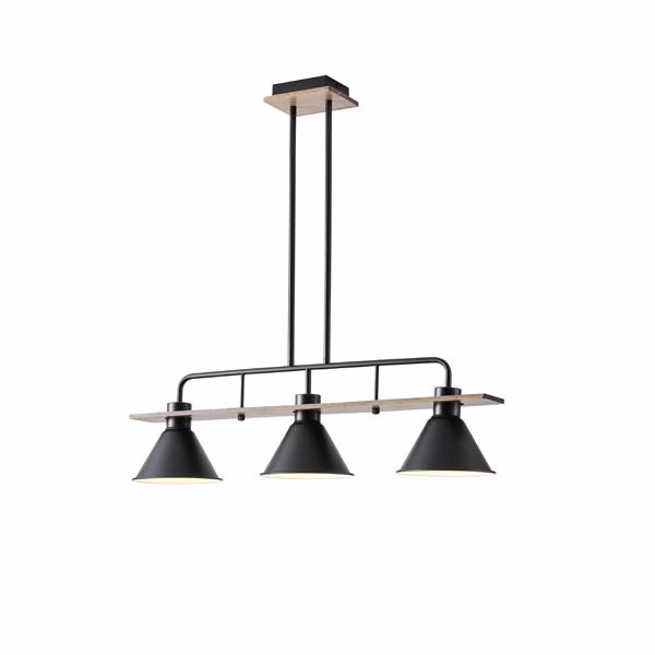 ΦΩΤΙΣΤΙΚΟ ΚΡΕΜΑΣΤΟ ΞΥΛO-ΜΕΤΑΛΛO 3ΦΩΤΟ 3XΕ27 Max 15W 780X180X865mm ΜΑΥΡΟ ARTE ILLUMINA CONO 144-30110