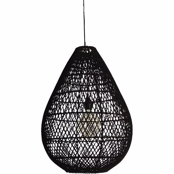 ΦΩΤΙΣΤΙΚΟ ΚΡΕΜΑΣΤΟ ΜΟΝΟΦΩΤΟ Ε27 MAX 60W 370X500mm RATTAN ΜΑΥΡΟ ARTE ILLUMINA KAI 144-33020