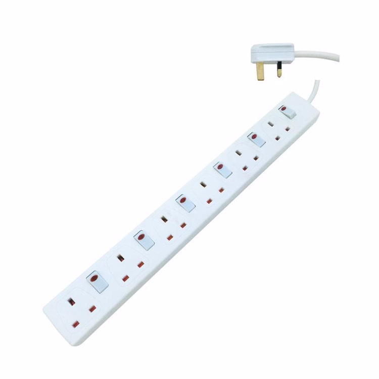 Eurolamp Πολύπριζο 6 Θέσεων με Διακόπτη και Καλώδιο 5m 147-62314