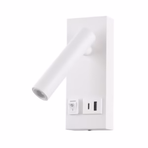 ΑΠΛΙΚΑ ΚΡΕΒΑΤΙΟΥ ΑΝΑΓΝΩΣΗΣ ΜΕ USB TYPE C ΑΛΟΥΜΙΝΙΟ-ΜΕΤΑΛΛΙΚΟ LED 2W 140Lm 3000K 150X60X145mm 100-240AC ΑΣΠΡΗ ARTE ILLUMINA CHARGE 145-22069